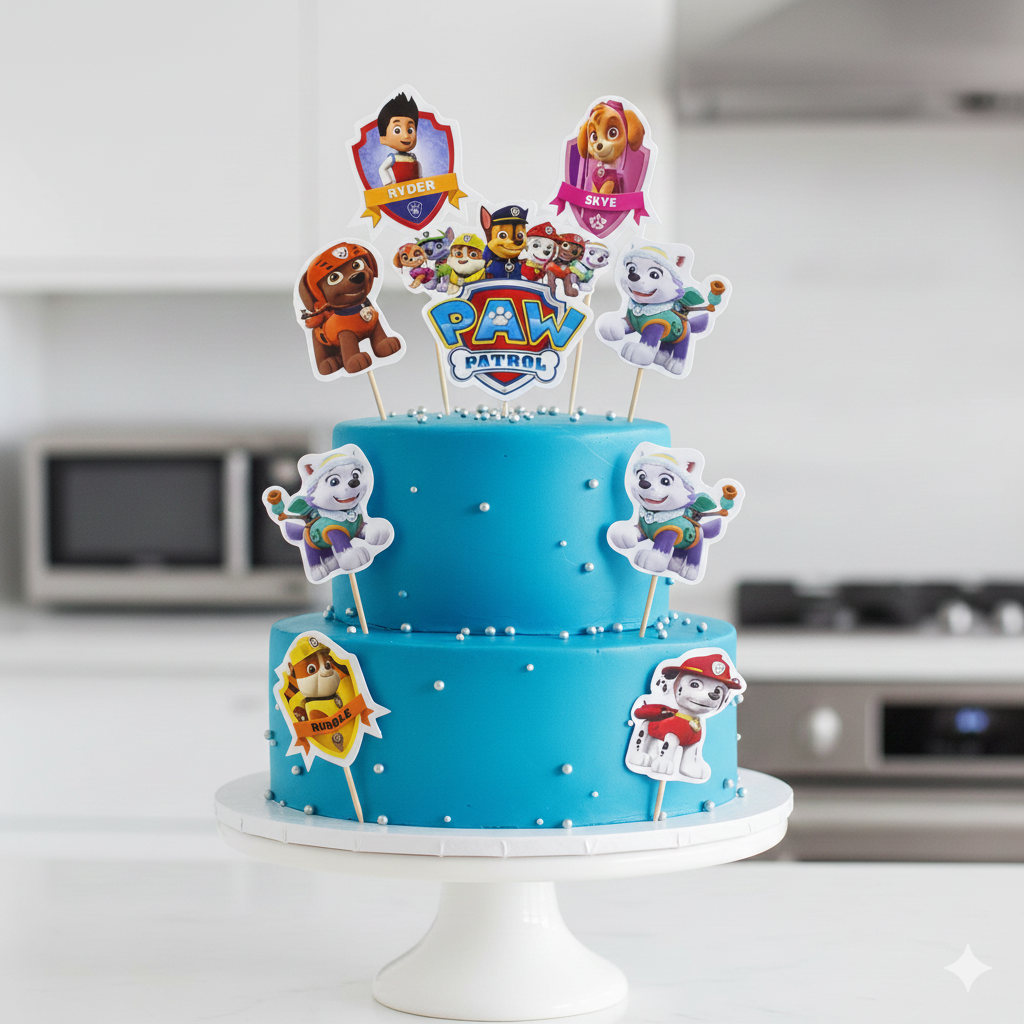 Paw Patrol Theme Cake Topper | Edible Cake Decoration for Birthday Cake