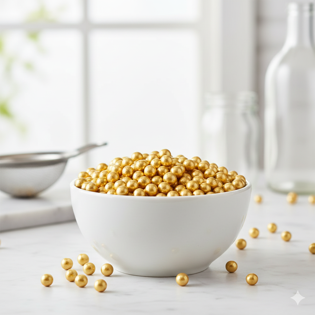 20g Golden Balls Big Sprinkles for Cake Decoration | Edible Gold Sugar Balls