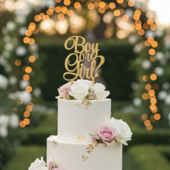 HBD30 | 5 inch Boy or Girl Acrylic Cake Topper | Golden Colour | Party Cake Decoration