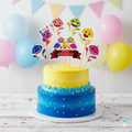Baby Shark Theme Cake Topper for Kids Birthday | Paper Cake Decoration | Non-Acrylic