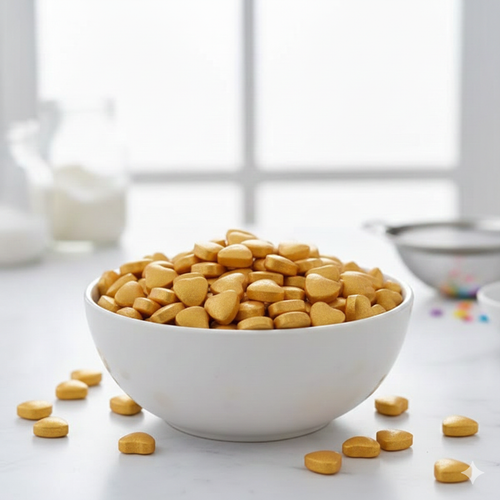 20g Golden Heart Sprinkles for Cake Decoration | Edible Sugar Sprinkles