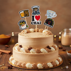 Chai Cake Topper | Tea Theme Cake Decoration | Party & Birthday Cake Accessory