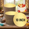 10 Inch Round MDF Cake Base – Golden Finish (Pack of 10 Pcs)