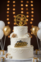 Hori & Round Happy Anniversary Glitter Paper Cake Topper – perfect for party cakes and Anniversary decorations