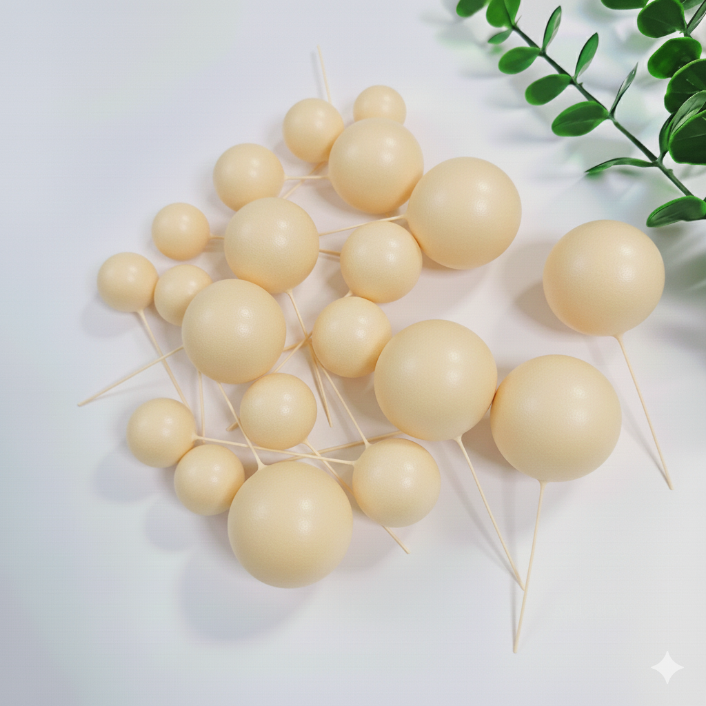 Cream Cake Decoration Balls – Faux Sugar Balls, 20 Pcs Pack