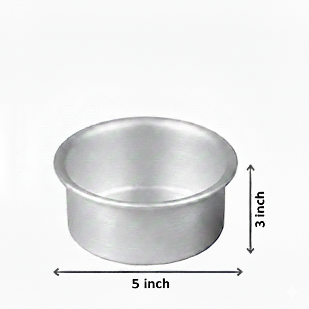 5×3 Inch Aluminium Round Cake Tin | Heavy-Duty Baking Pan