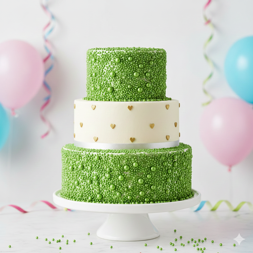 50g Light Green Sugar Balls | Cake Sprinkles for Decoration