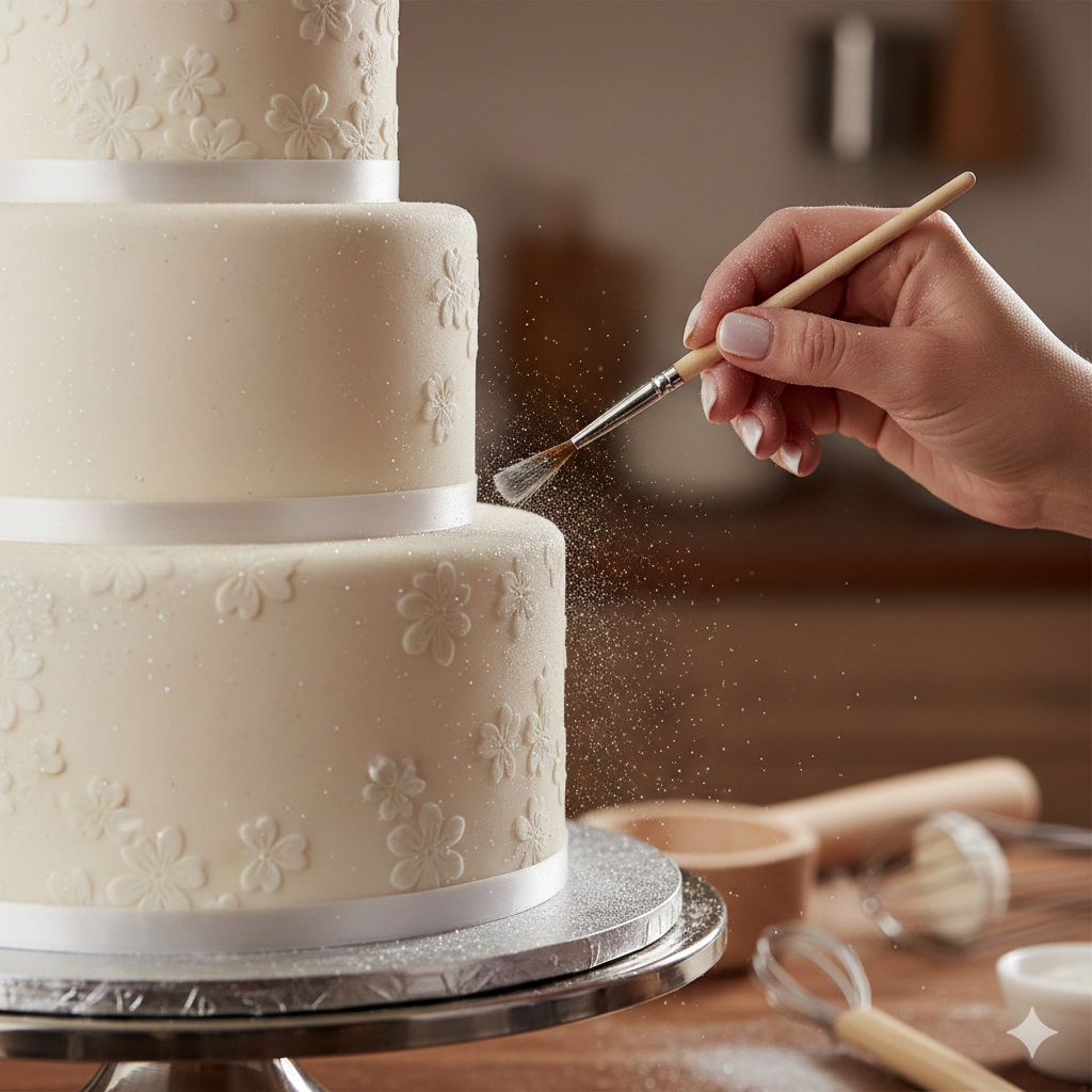 Silver Shimmer Glitter for Cake Decoration