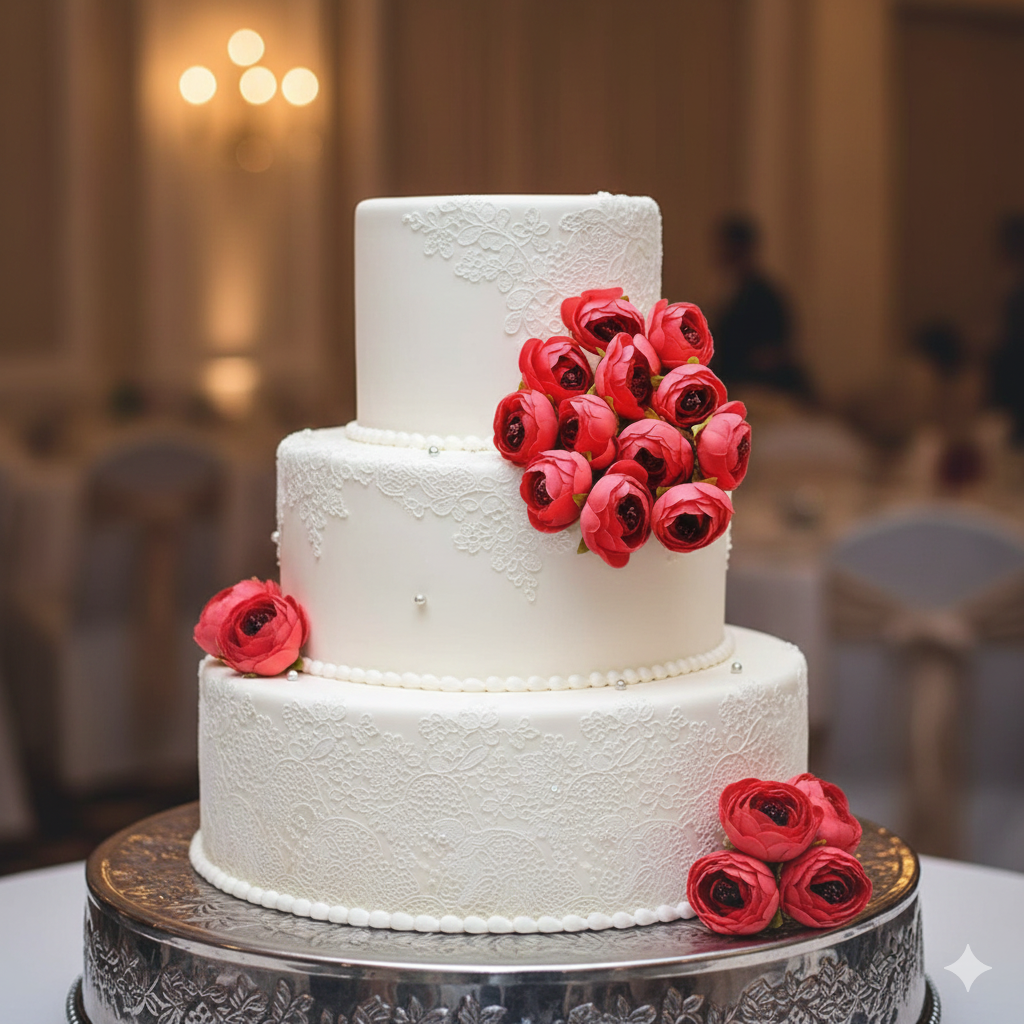 1 Pc Red Peony Artificial Flower for Cake Decoration