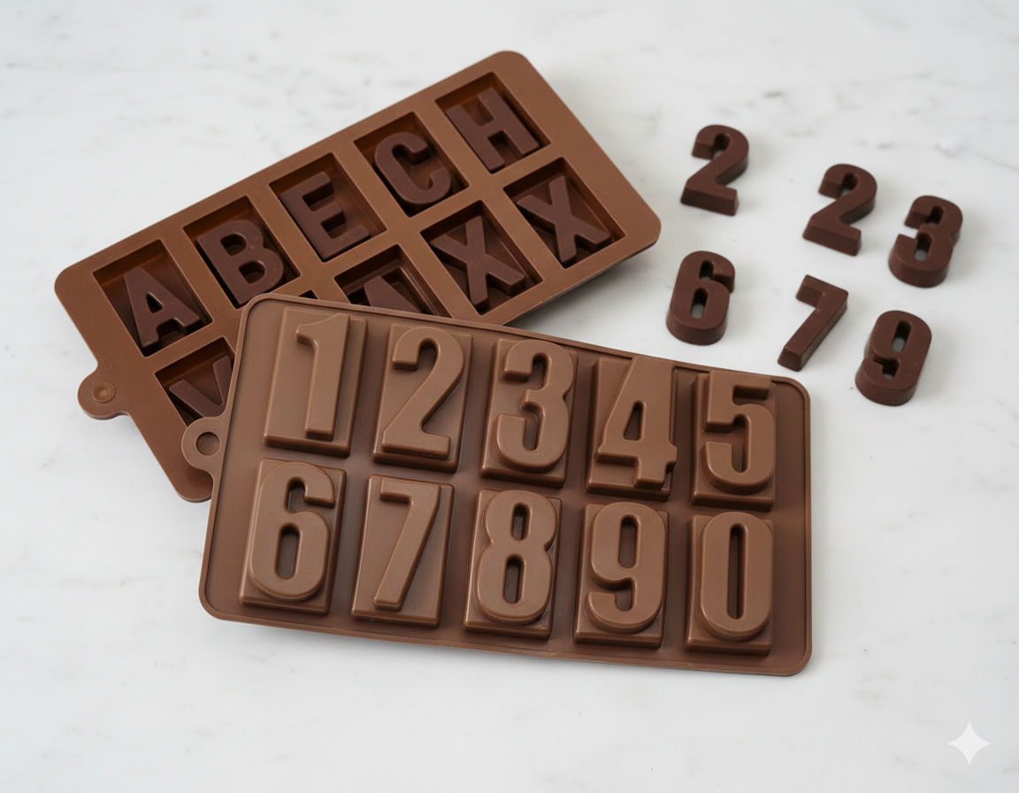 Big Size Silicone Chocolate Mould – Number Shape | Cake & Baking Material