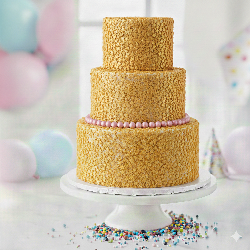 20 g Golden Star Sprinkles for Cake Decoration | Edible Baking Toppers