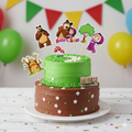 Masha and the Bear Theme Cake Topper | Cartoon Birthday Cake Decoration | Cake Material Topper