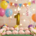 1 Golden Number Candle – Birthday & Decorative Cake Number Candle