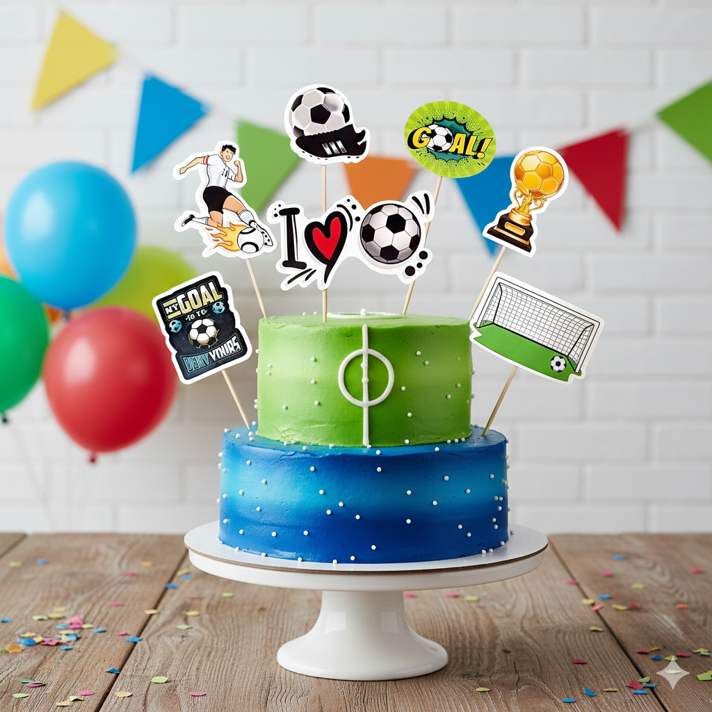 Football Cake Topper | Sports Cake Decoration | Party Cake Topper