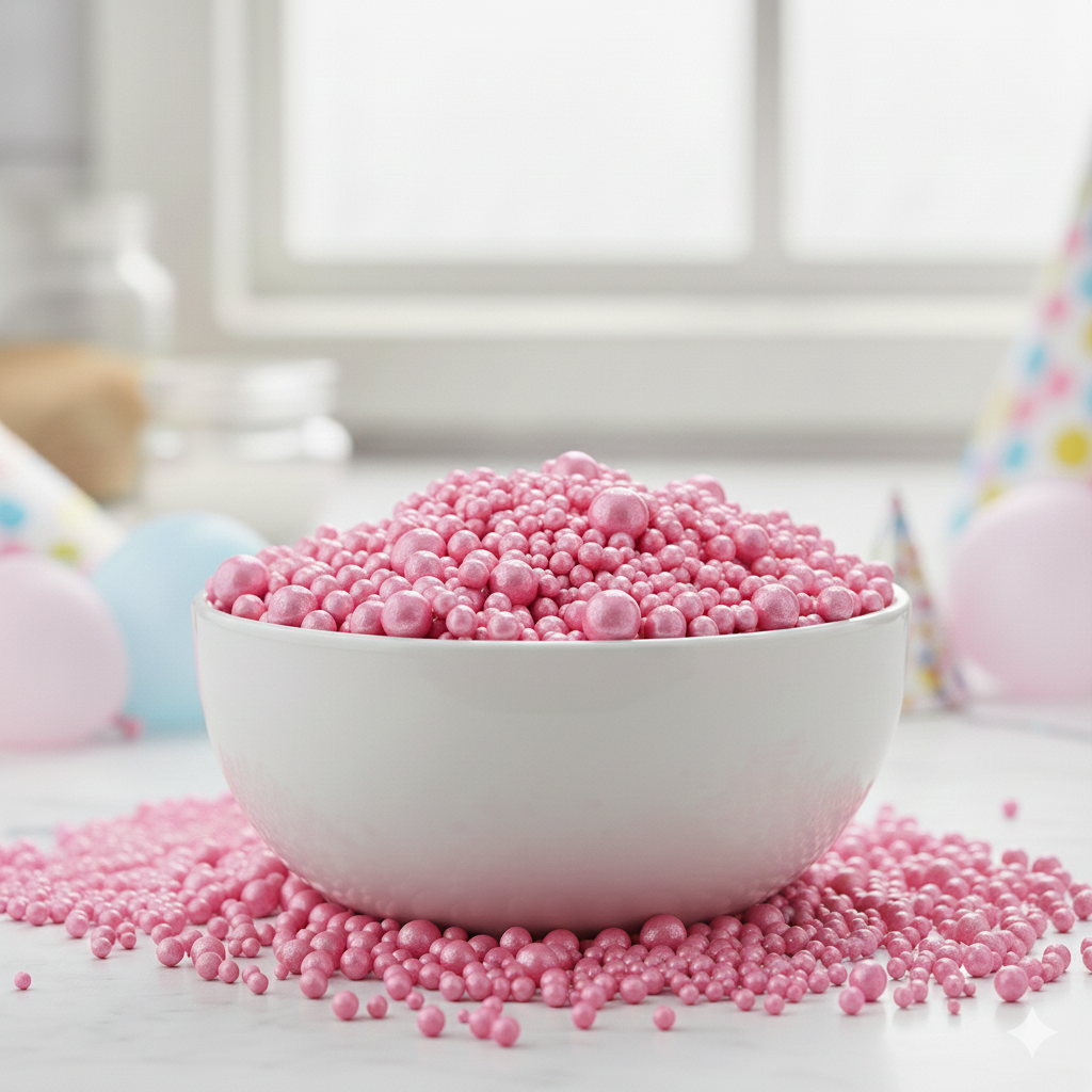 50g Pink Sugar Balls | Cake Sprinkles for Decoration