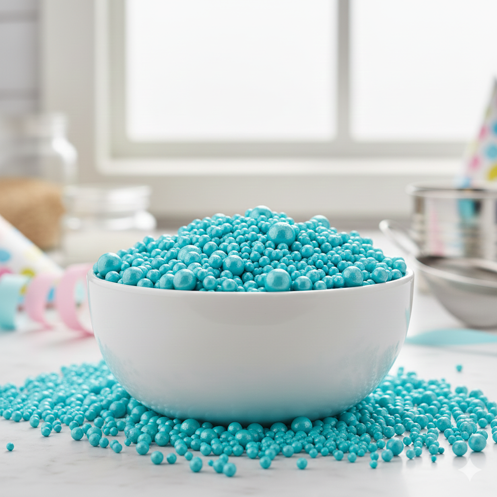 50g Light Sky Blue Sugar Balls for Cake Decoration