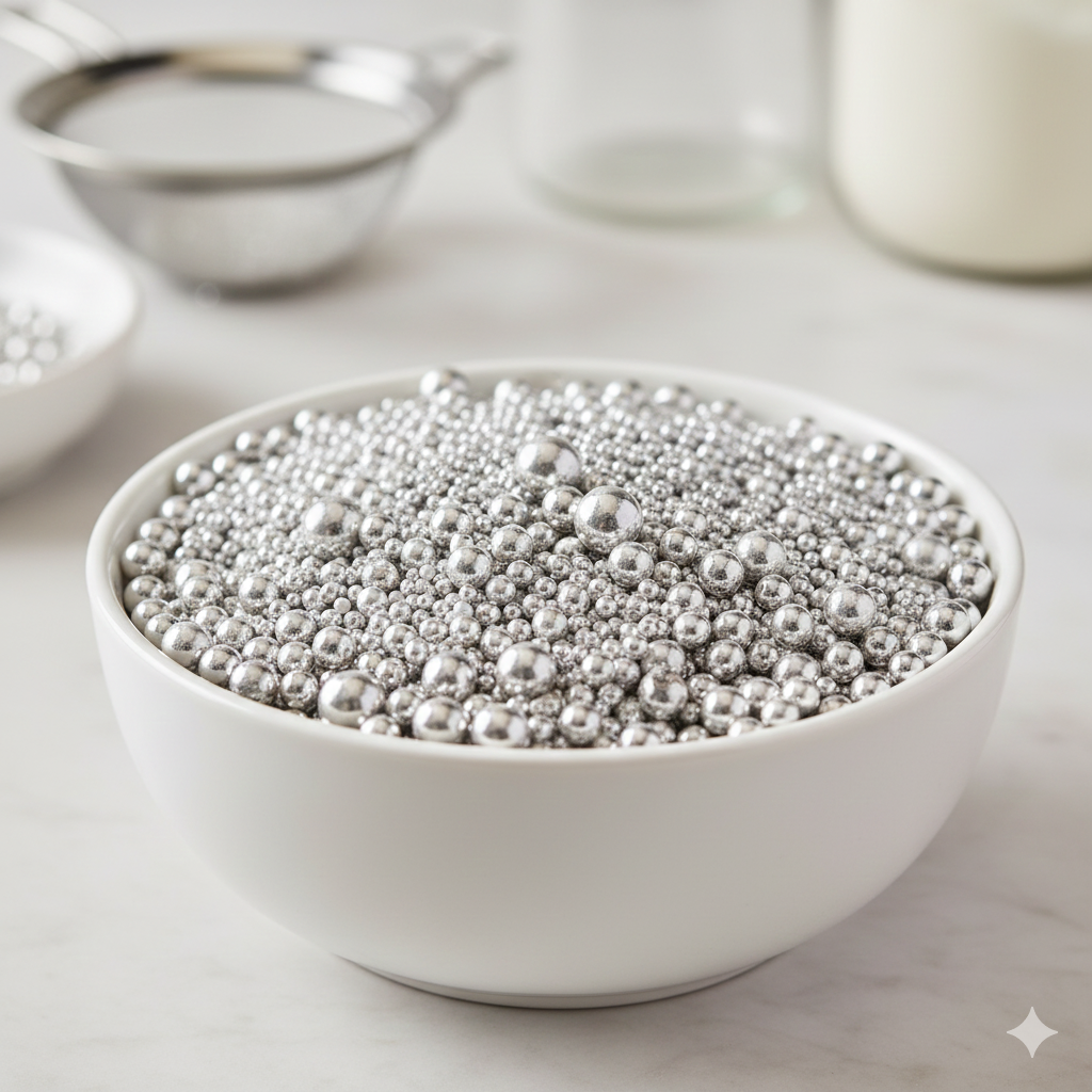 20g Big & Small Silver Edible Balls – Sparkling Cake Sprinkles