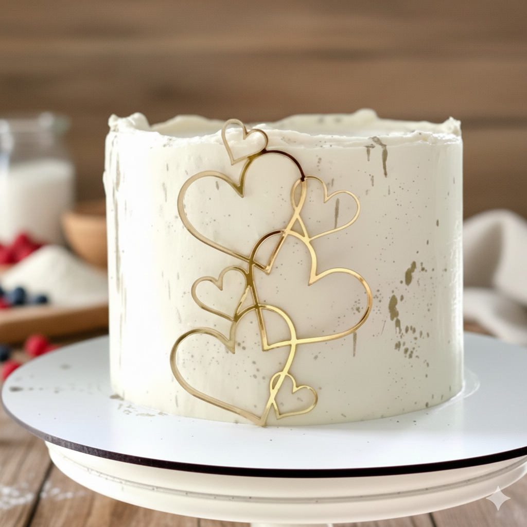 Connecting Hearts Acrylic Cake Topper | Cake Decoration Topper
