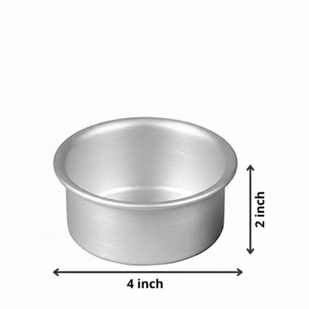4*2 Inch Aluminium Round Cake Tin | Cake Baking Mould