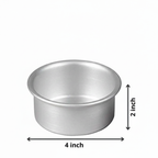 4*2 Inch Aluminium Round Cake Tin | Cake Baking Mould