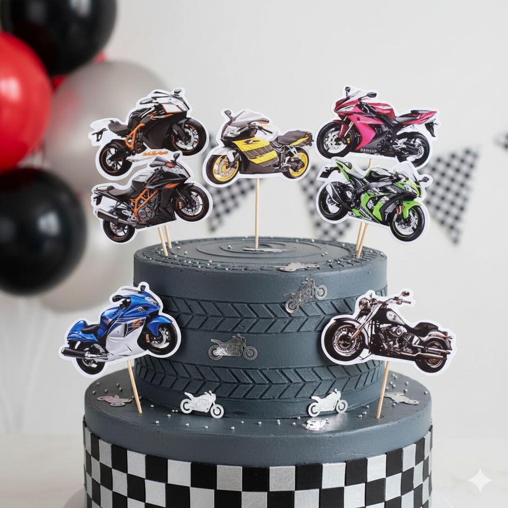 Bike Cake Topper | Birthday Cake Decoration | Cake Topper for Bike Lovers