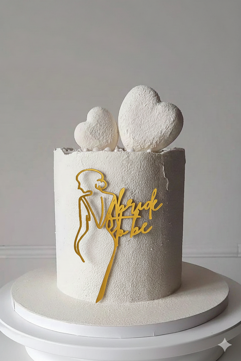 SD19 | Side Acrylic Cake Topper for Bride To Be & Celebration Cakes