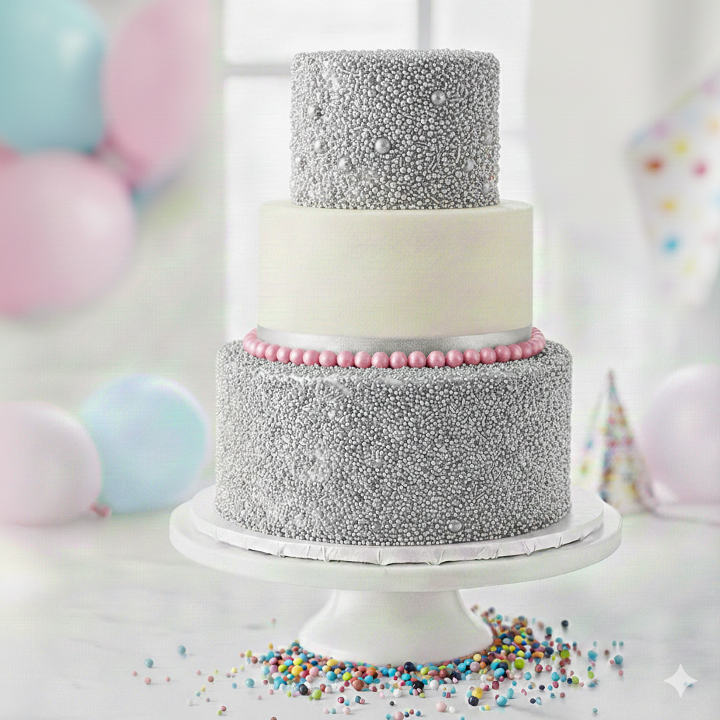 20g Silver Sprinkles Big  – Edible Silver Balls for Cake Decoration