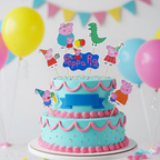 Peppa Pig Cake Topper | Kids Birthday Cake Decoration | Cartoon Theme Cake Accessory
