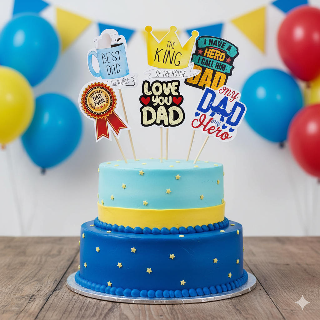 Dad Cake Topper | Father’s Day Cake Decoration | Birthday & Special Occasion Cake Accessory