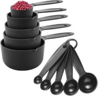 8-Piece Black Measuring Spoon Set for Baking & Cakes