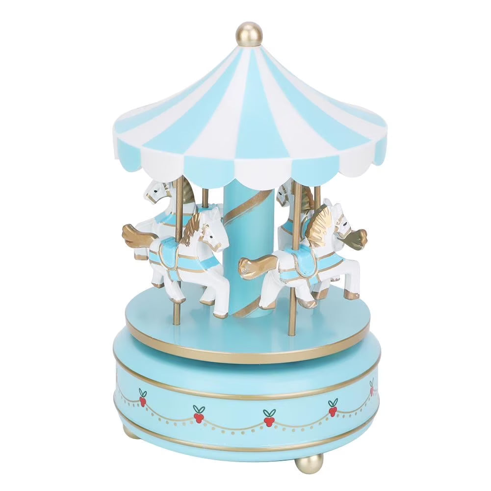 Blue Carousel Cake Topper – Birthday & Party Decoration