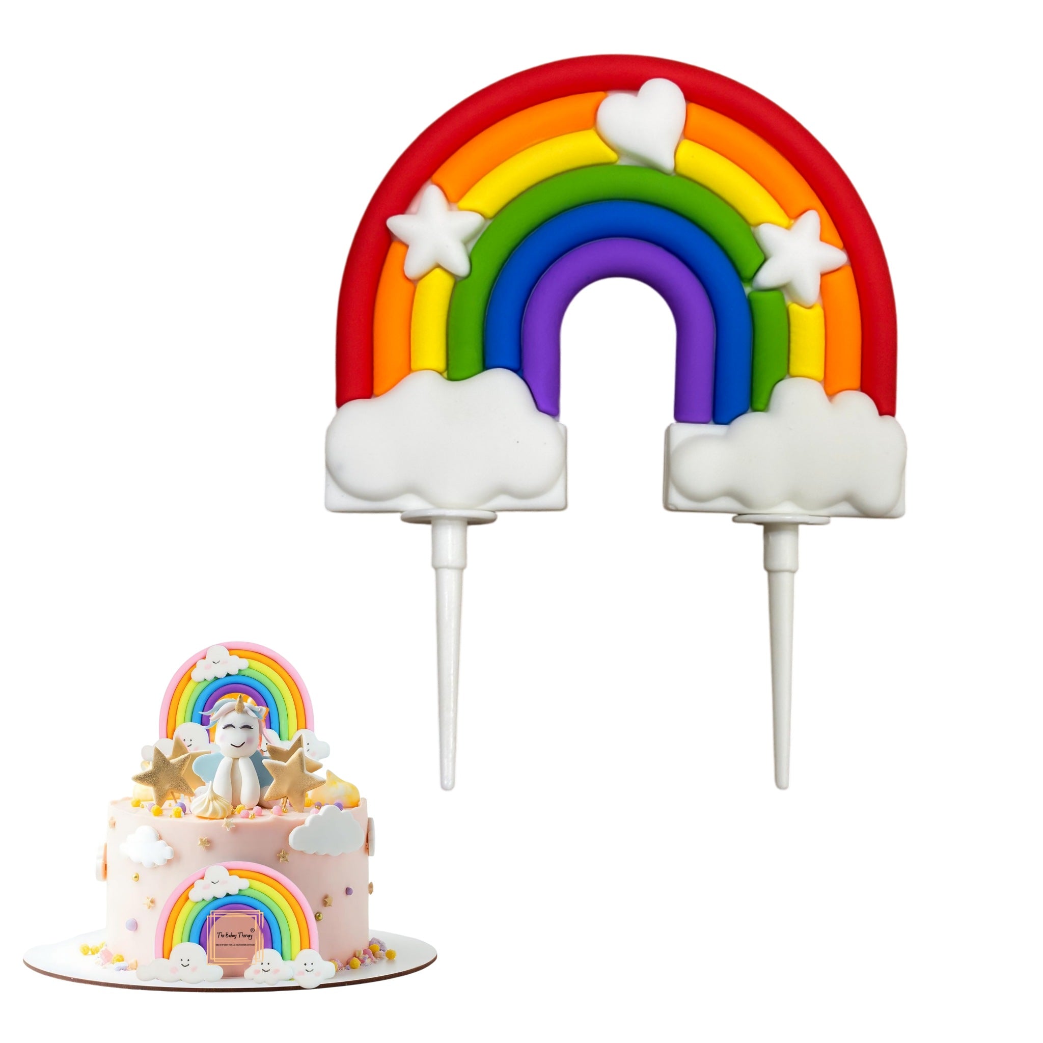 Silicone Rainbow Cake Topper – Colorful Decorative Cake Accessory