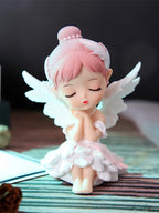 Angel Doll Cake Topper for Birthday & Anniversary Cakes – Pink/White Figurine