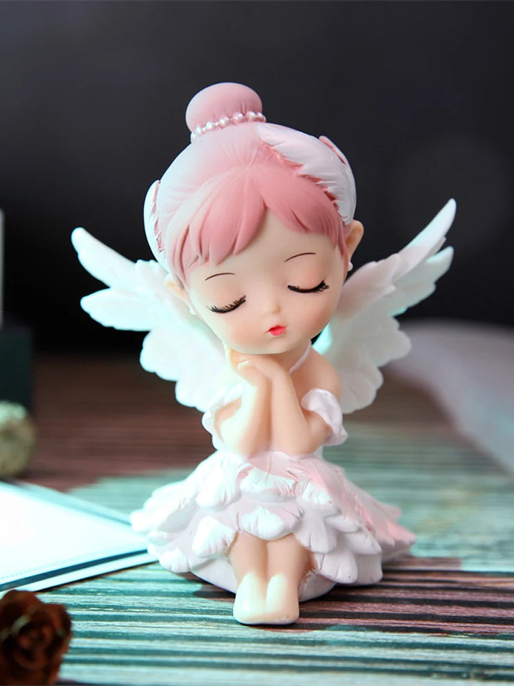 Angel Doll Cake Topper for Birthday & Anniversary Cakes – Pink/White Figurine