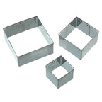 3 Pcs Square Cookie Cutter Set – Cake & Biscuit Decorating Tool
