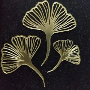 3 Pcs Gingko Leaf Acrylic Cake Topper Set | Premium Acrylic Decoration