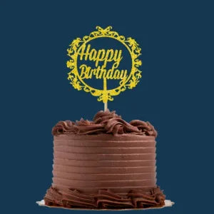P1 Golden Glitter Cake Topper – Premium Birthday & Celebration Cake Decor