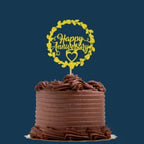 Happy Anniversary P11 Glitter Cake Topper – Golden Decorative Cake Topper