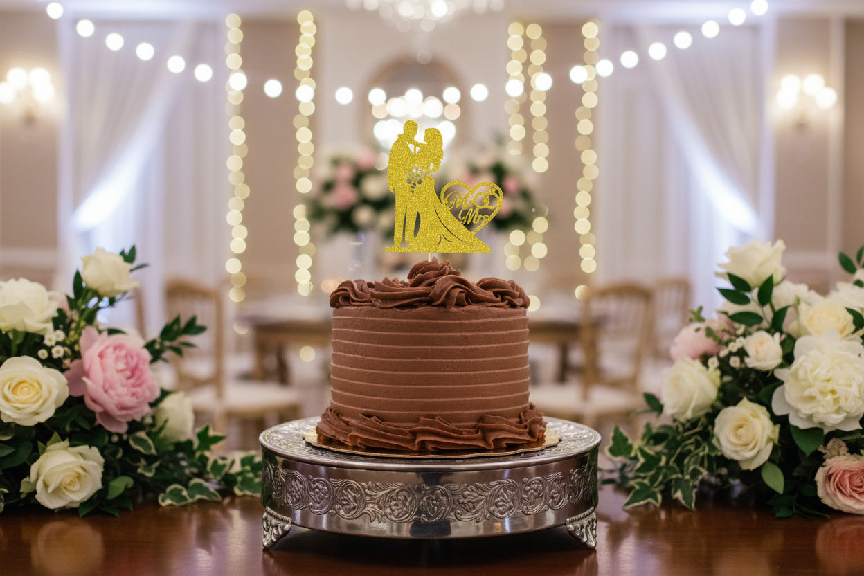 Golden Glitter Cake Topper – P13 Decorative Cake Number