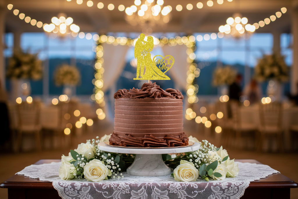 Golden Glitter Cake Topper P13 | Sparkling Birthday & Celebration Cake Decor