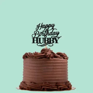 Black Glitter Cake Topper  Hubby  P6  | Birthday Party Decoration