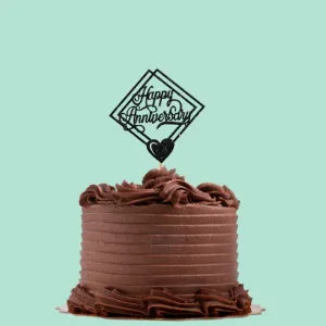Black Glitter Cake Topper – Happy Anniversary | P10