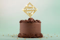 Glitter Cake Topper “P10” – Golden Acrylic Party Cake Topper