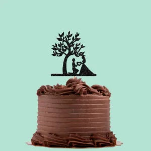 Glitter Cake Topper P18 – Black | Premium Birthday & Party Cake Decoration