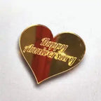 Happy Anniversary Acrylic Coin (Heart Shape) – Golden Cake Topper | Pack of 5