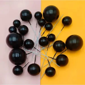 20 Pcs Black Faux Balls – Cake Decoration Edible-Look Baking Material