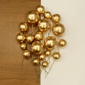 20 Pcs Golden Faux Balls – Cake Decoration Edible-Look Baking Material