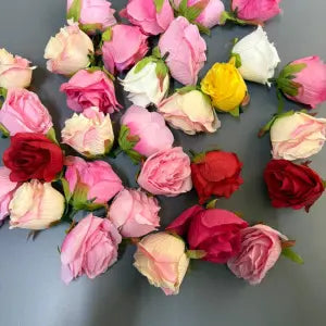 10 Pcs Pastel Rose Colour Mix – Non-Edible Cake Decoration Roses