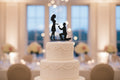 Black Glitter Couple Cake Topper C5 | Wedding & Anniversary Cake Decoration