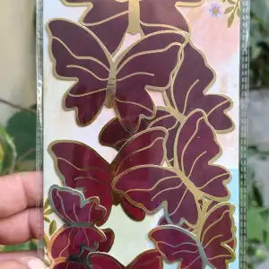 Maroon Butterfly Cake Toppers – Reusable Birthday & Wedding Cake Decoration